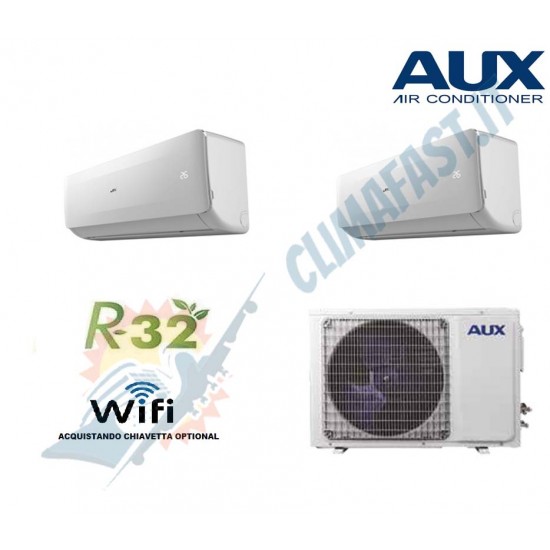 Climatizzatore condizionatore aux inverter plus fh dual 7+7 a++/a+ wifi ready am2h14/4dr3 r-32 7000+7000