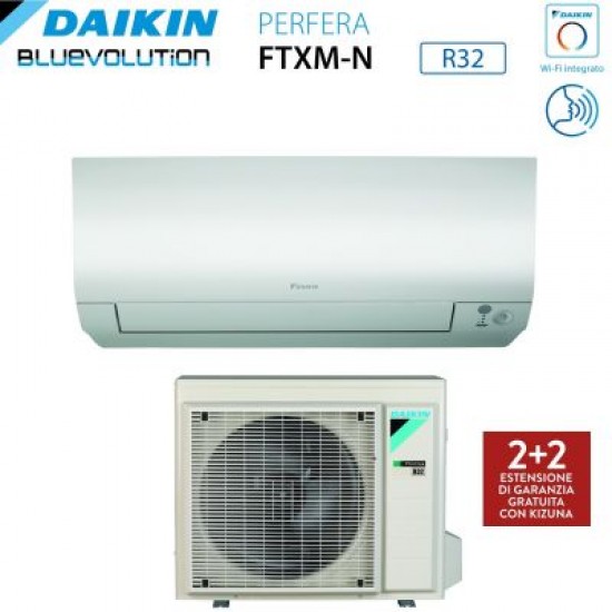 Climatizzatore condizionatore daikin bluevolution inverter serie perfera wall 24000 btu ftxm71r r-32 wi-fi integrato classe a++/a+ 